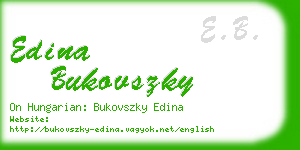 edina bukovszky business card